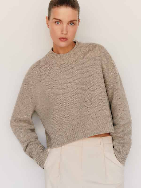 Remy Regenerative Wool Crew - Whole Grain