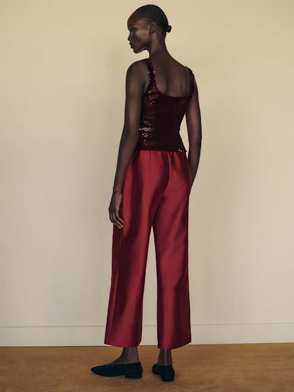 Carla Knit Top - Maroon Sequin