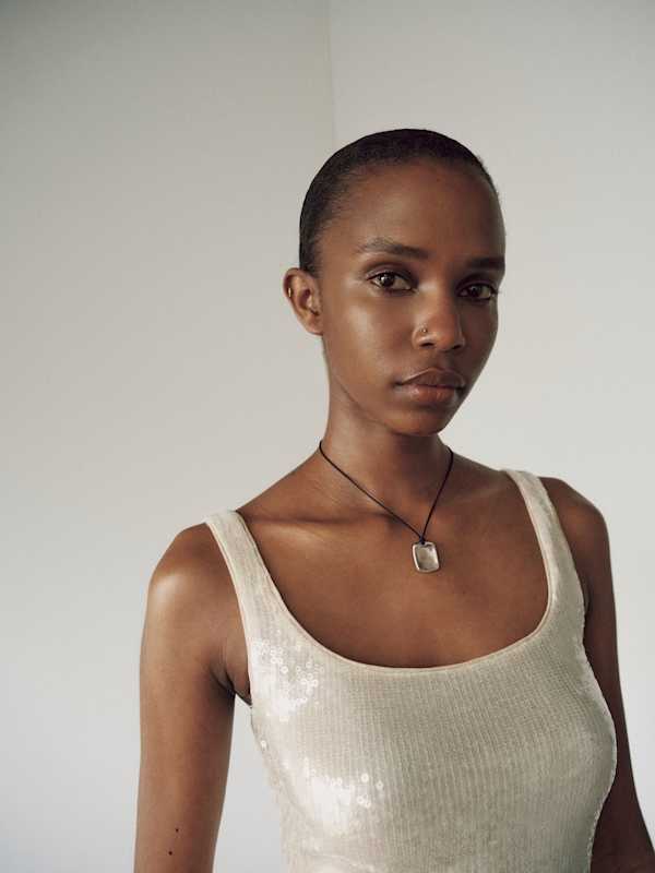 Carla Knit Top - Sand Sequin
