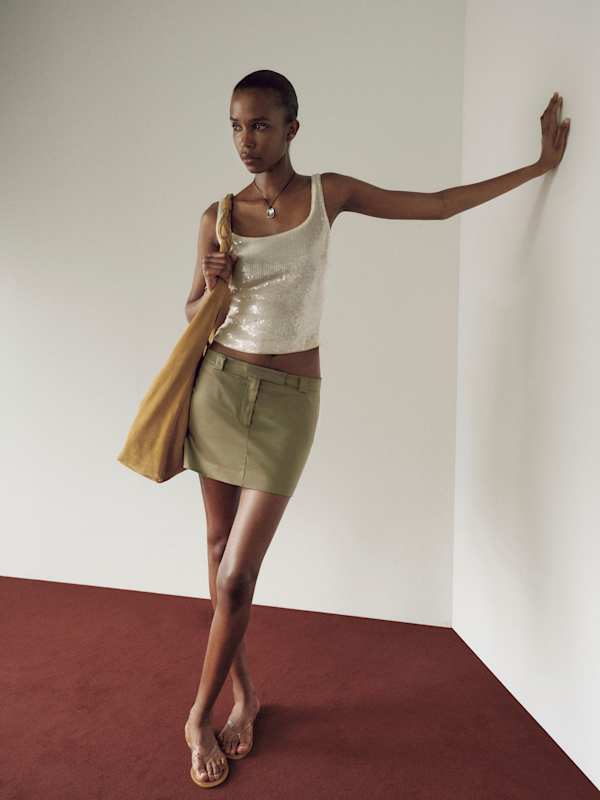 Carla Knit Top - Sand Sequin