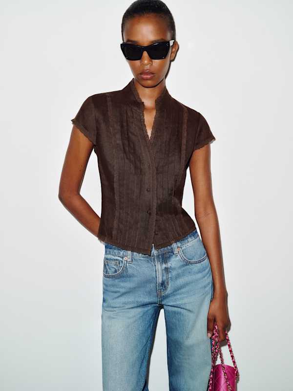 Esti Linen Top - Mole