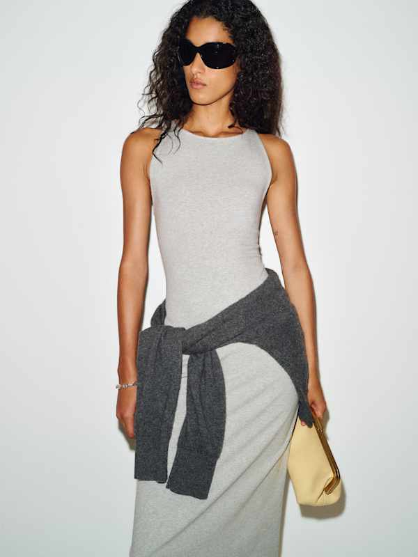 Teddi Knit Dress - Heather Grey