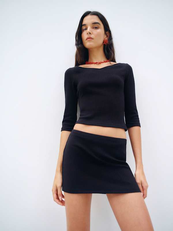 Ara Knit Two Piece - Black