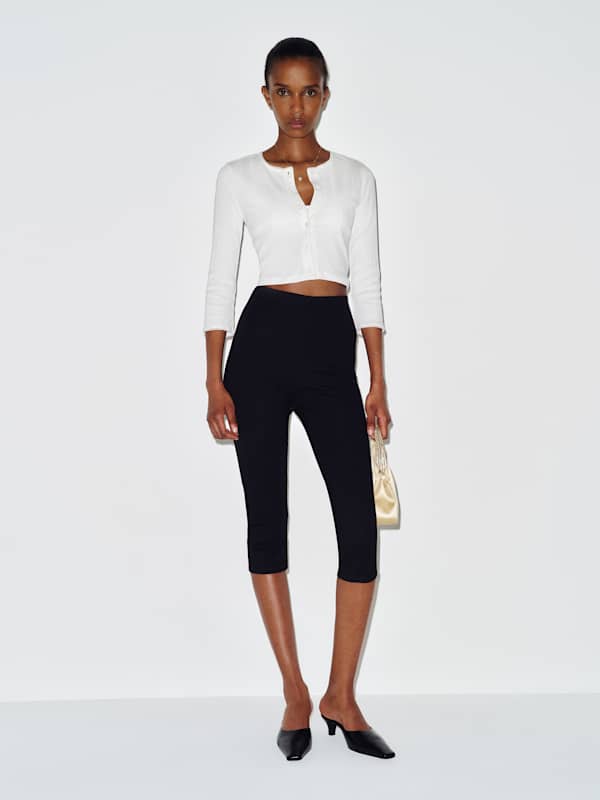 Gia Pointelle Knit Cardigan - White