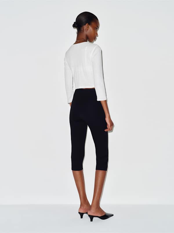 Gia Pointelle Knit Cardigan - White