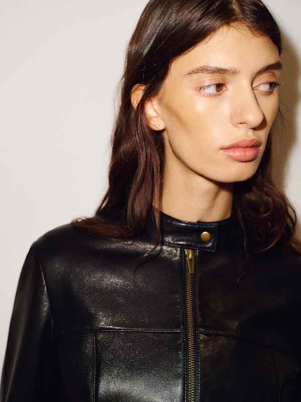 Veda Maire Jacket - Black Leather