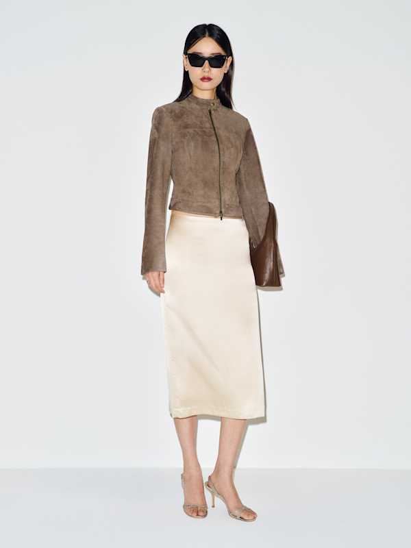 Veda Maire Jacket - Mushroom Suede