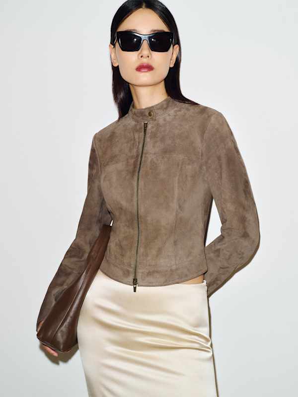 Veda Maire Jacket - Mushroom Suede