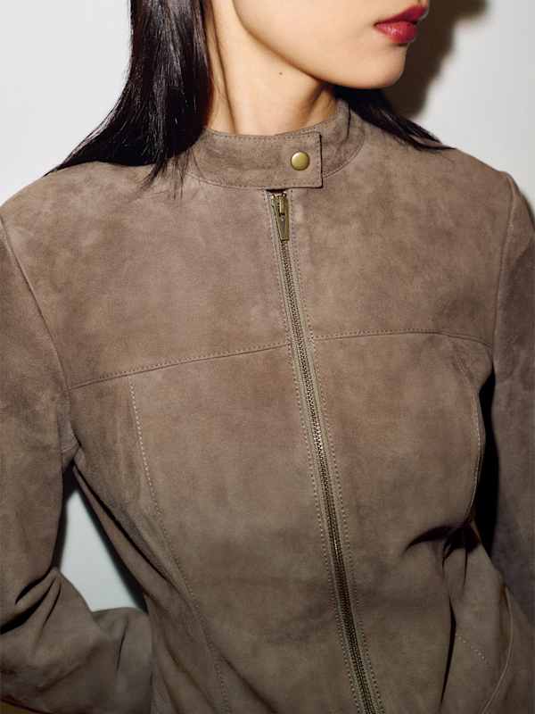 Veda Maire Jacket - Mushroom Suede