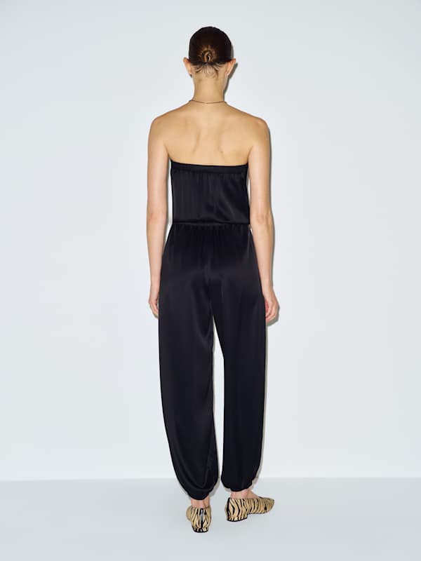Trista Satin Jumpsuit - Black