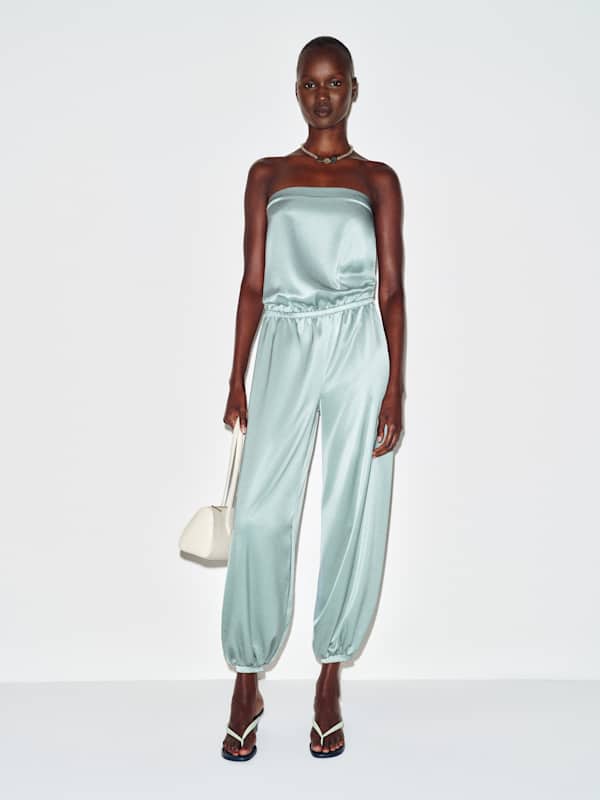 Trista Satin Jumpsuit - Zephyr