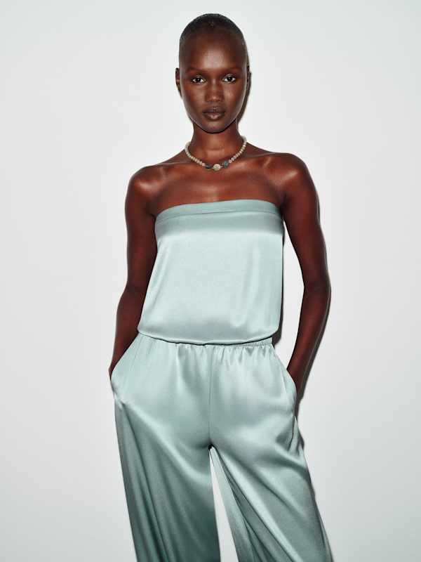 Trista Satin Jumpsuit - Zephyr