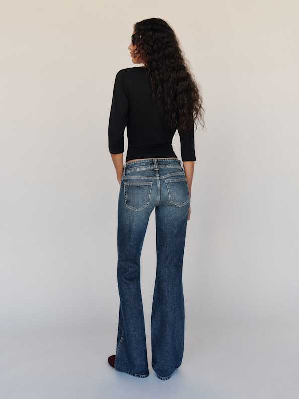 Brent Stretch Low Rise Bootcut Jeans - Sheldon