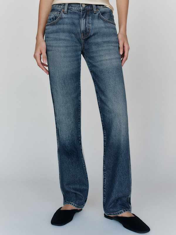 Lena Low Rise Stovepipe Leg Jeans - Donner
