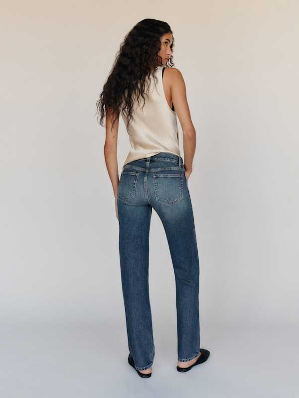 Lena Low Rise Stovepipe Leg Jeans - Donner