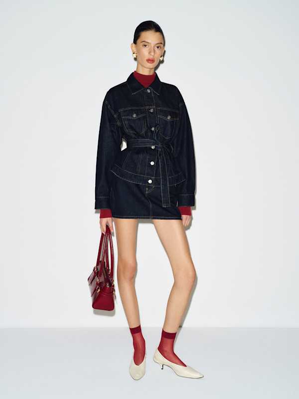 Taylor Belted Denim Jacket - Ondine