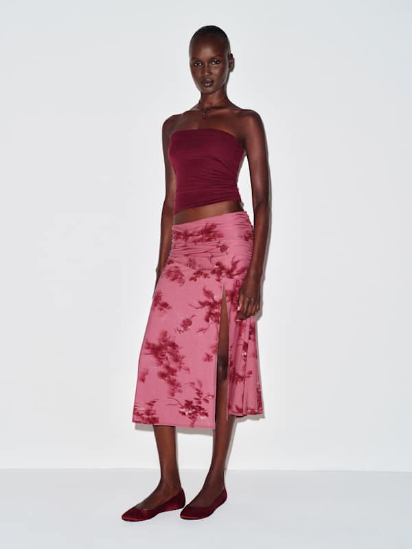 Sadie Knit Skirt - Hothouse Rose