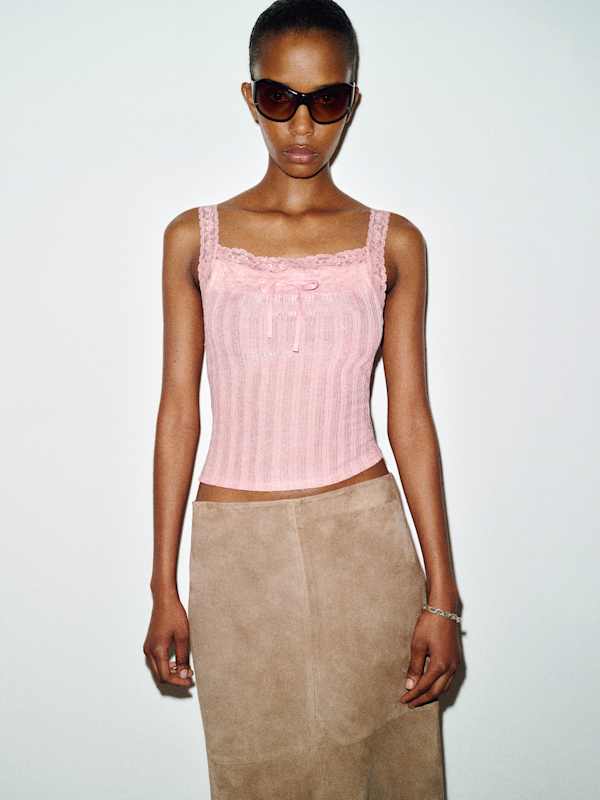 Arietta Knit Top - Pink Rose