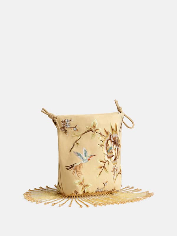 Solene Wristlet - Hummingbird Embroidery