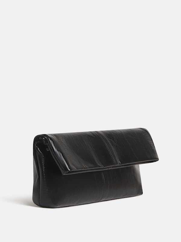Inez Clutch - Black Eel