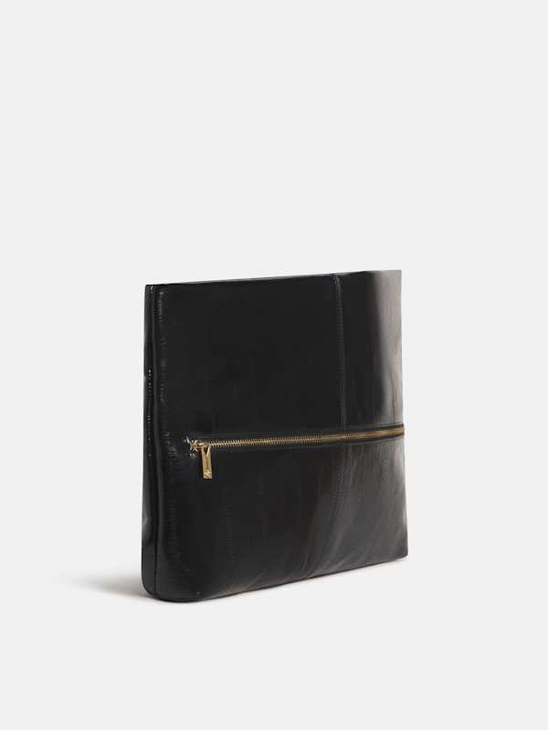 Inez Clutch - Black Eel