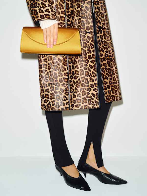 Elena Clutch - Honey Mustard Satin