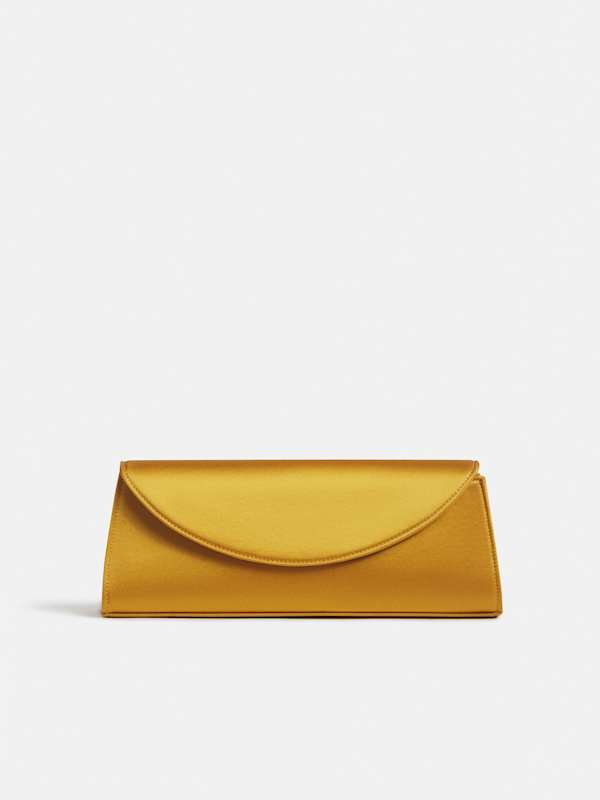 Elena Clutch - Honey Mustard Satin