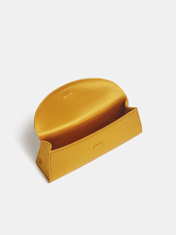 Elena Clutch - Honey Mustard Satin