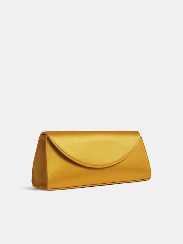 Elena Clutch - Honey Mustard Satin
