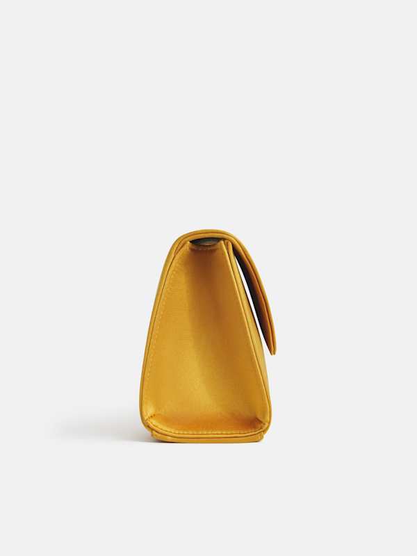 Elena Clutch - Honey Mustard Satin