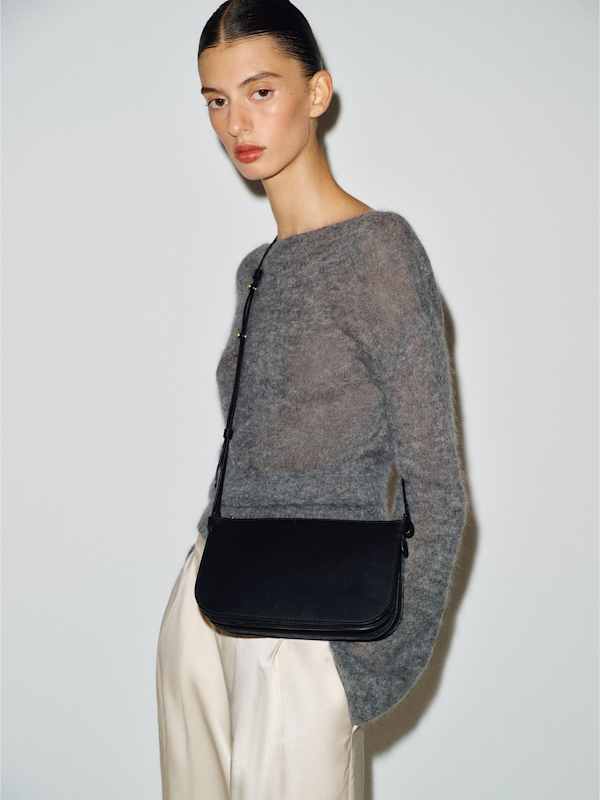 Rae Crossbody Bag - Black Leather