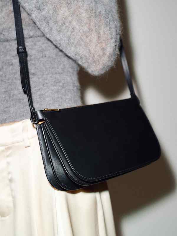 Rae Crossbody Bag - Black Leather
