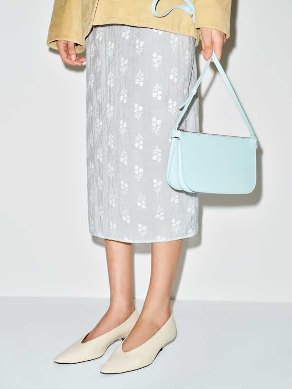Sac &agrave; bandouli&egrave;re Rae - Cuir bleu glacial