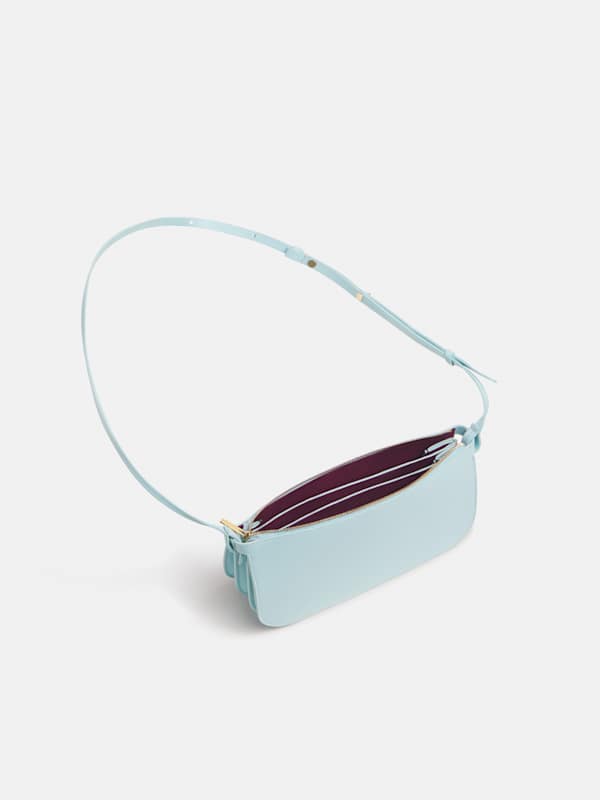 Sac &agrave; bandouli&egrave;re Rae - Cuir bleu glacial