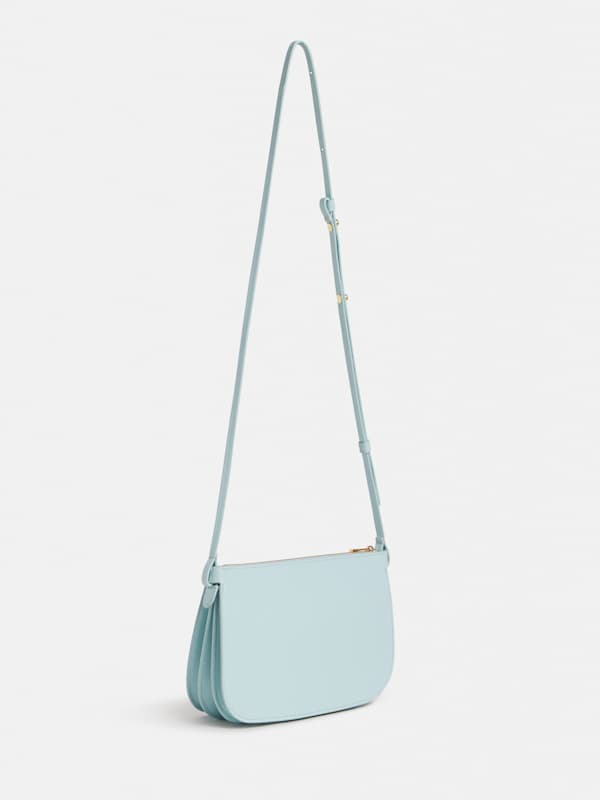 Sac &agrave; bandouli&egrave;re Rae - Cuir bleu glacial