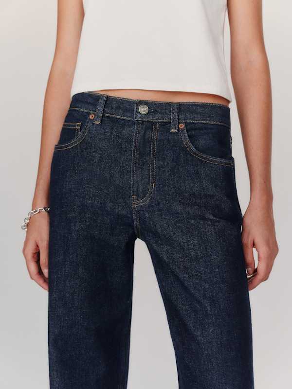Miles Stretch Mid Rise Straight Short Leg Jeans - Discovery
