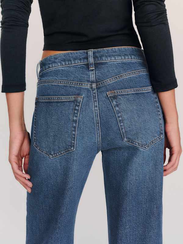 Miles Stretch Mid Rise Straight Short Leg Jeans - Stormi