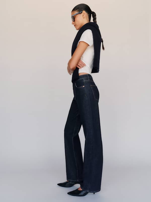 Miles Stretch Mid Rise Straight Long Leg Jeans - Discovery