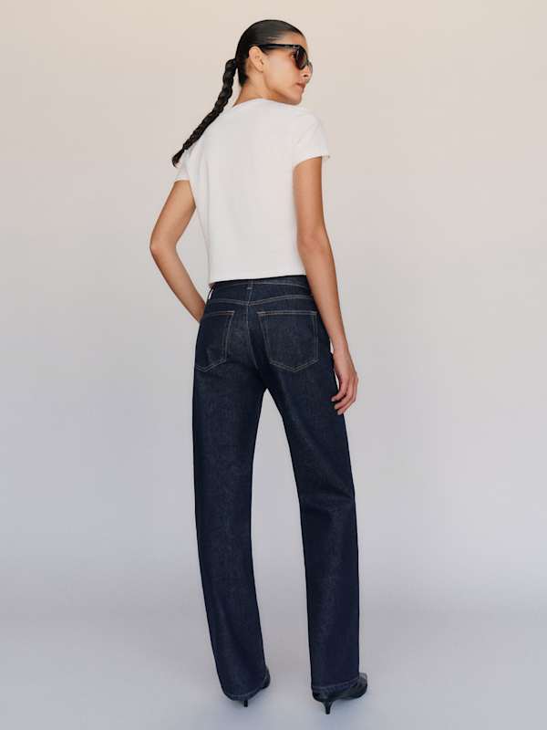 Miles Stretch Mid Rise Straight Long Leg Jeans - Discovery