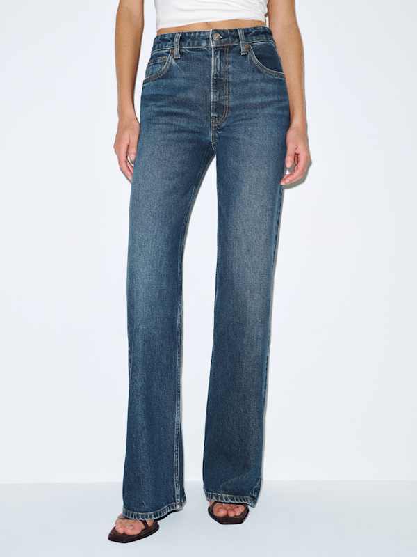 Jean court large stretch &agrave; taille mi-haute Hunter - Spree