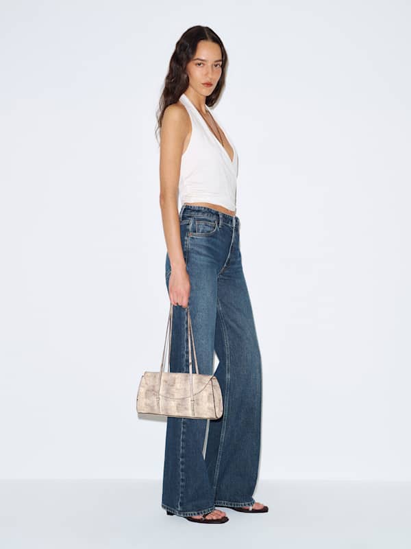 Jean court large stretch &agrave; taille mi-haute Hunter - Spree