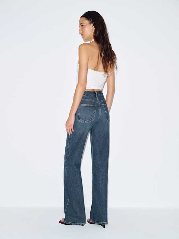 Jean long large stretch &agrave; taille mi-haute Hunter - Spree