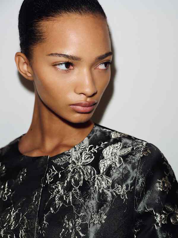 Stella Coat - Black And White Jacquard