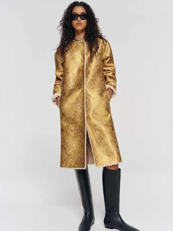 Stella Coat - Sherling Jacquard Reversible