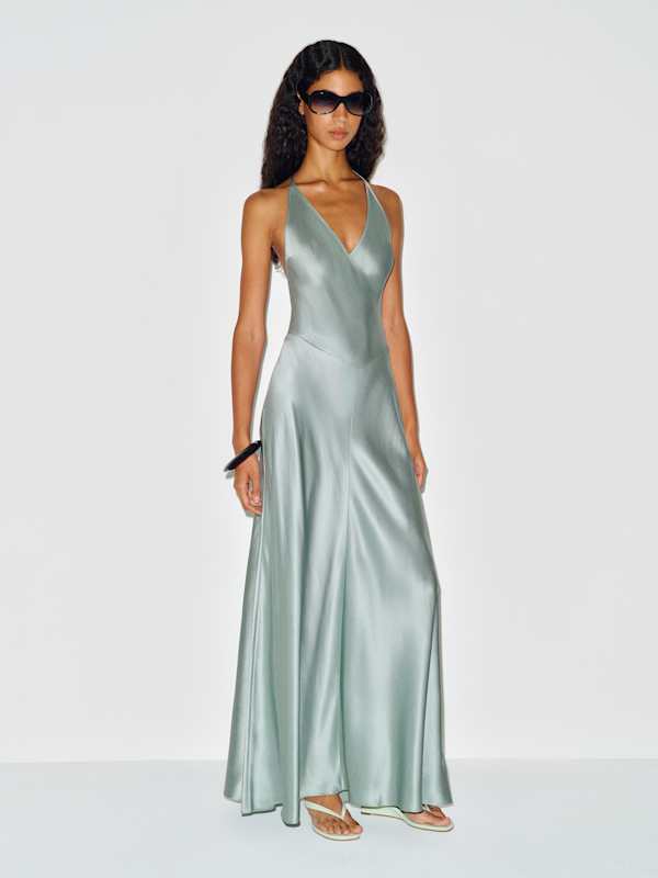 Lara Silk Dress - Aquamarine