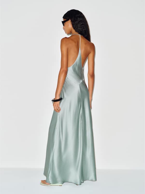 Lara Silk Dress - Aquamarine