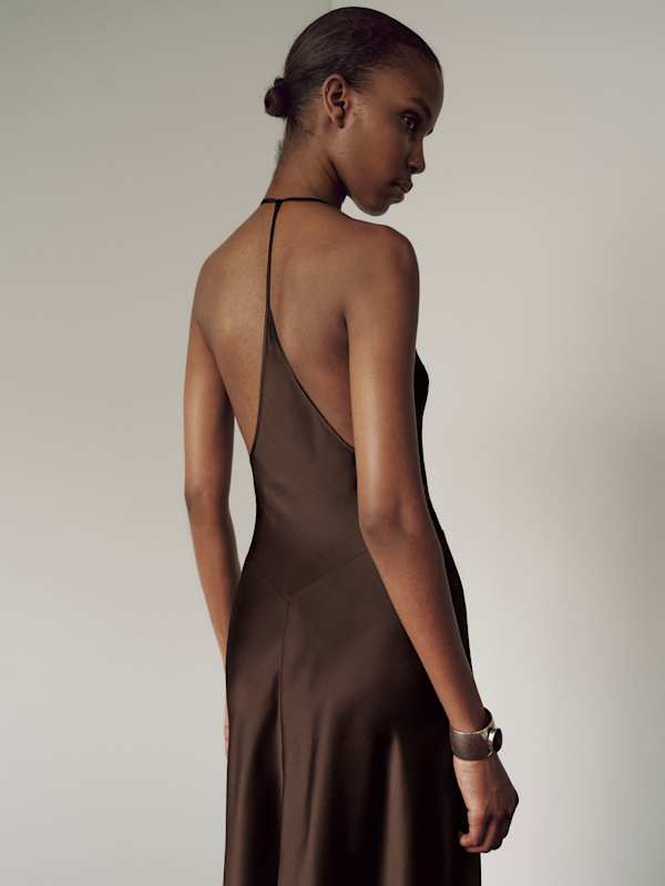 Lara Silk Dress - Black Bean