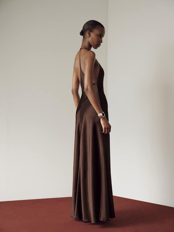 Lara Silk Dress - Black Bean