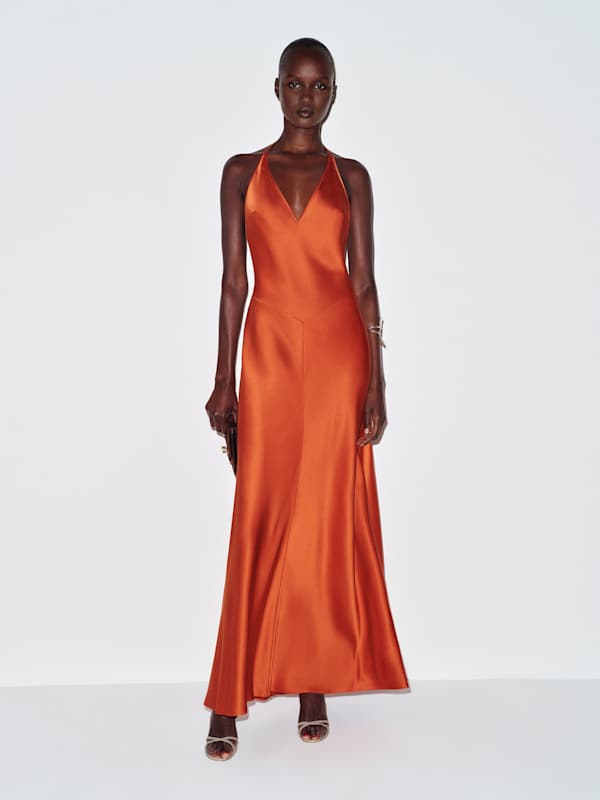 Lara Silk Dress - Chili Mango