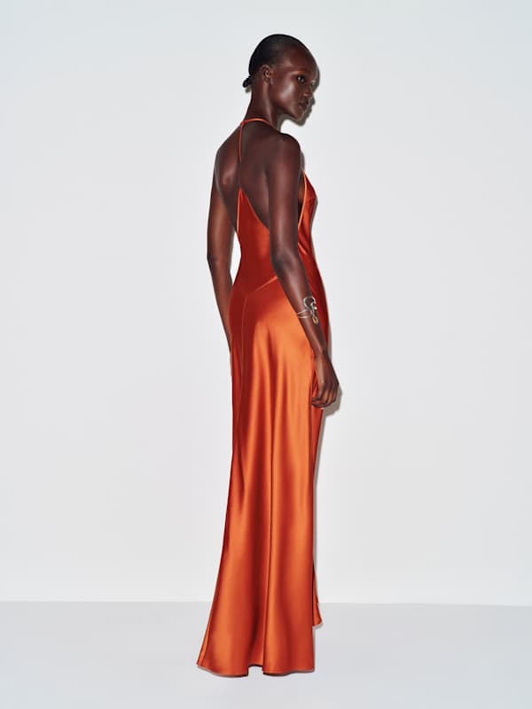 Lara Silk Dress - Chili Mango